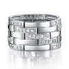 Wholesale Men's Ring Copper Geometric Micro Inlaid Zircon Light Luxury Style