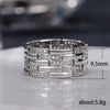 Wholesale Men's Ring Copper Geometric Micro Inlaid Zircon Light Luxury Style
