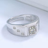 Wholesale Men's S925 Sterling Silver Geometric Ring With Electroplating Adjustable