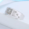Wholesale Men's S925 Sterling Silver Geometric Ring With Electroplating Adjustable