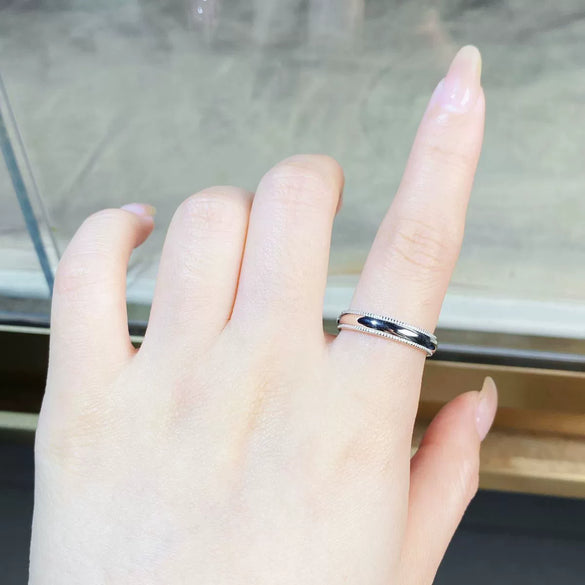 Wholesale Men's S925 Sterling Silver Geometric Ring With Electroplating