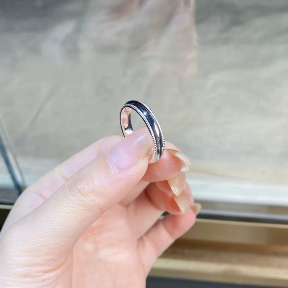 Wholesale Men's S925 Sterling Silver Geometric Ring With Electroplating