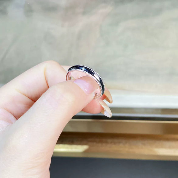 Wholesale Men's S925 Sterling Silver Geometric Ring With Electroplating