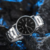 Wholesale Men's Simple Casual Quartz Watch With Stainless Steel Band And Round Dial Made Of Plastic Case And Alloy Buckle