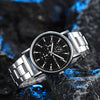 Wholesale Men's Simple Casual Quartz Watch With Stainless Steel Band And Round Dial Made Of Plastic Case And Alloy Buckle