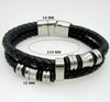 Wholesale Men's Simple Geometric Artificial Leather And Titanium Steel Braided Electroplated Bracelet Jewelry