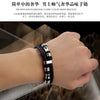 Wholesale Men's Simple Geometric Artificial Leather And Titanium Steel Braided Electroplated Bracelet Jewelry