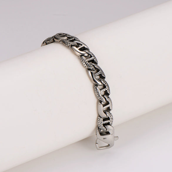 Wholesale Men's Simple Geometric Pattern Electroplated Stainless Steel Bracelet