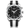 Wholesale Men's Sports Multifunction Chronograph Waterproof Luminous Quartz Watch Alloy Case Leather Strap Round Dial