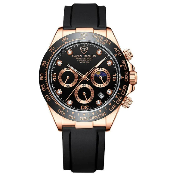 Wholesale Men's Sports Quartz Watch With Leather And Silicone Strap Alloy Case Mineral Reinforced Glass Mirror And Racing Dial