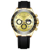 Wholesale Men's Sports Quartz Watch With Leather And Silicone Strap Alloy Case Mineral Reinforced Glass Mirror And Racing Dial