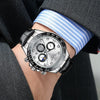 Wholesale Men's Sports Quartz Watch With Leather And Silicone Strap Alloy Case Mineral Reinforced Glass Mirror And Racing Dial