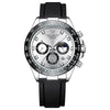 Wholesale Men's Sports Quartz Watch With Leather And Silicone Strap Alloy Case Mineral Reinforced Glass Mirror And Racing Dial