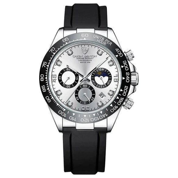Wholesale Men's Sports Quartz Watch With Leather And Silicone Strap Alloy Case Mineral Reinforced Glass Mirror And Racing Dial