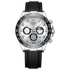 Wholesale Men's Sports Quartz Watch With Leather And Silicone Strap Alloy Case Mineral Reinforced Glass Mirror And Racing Dial