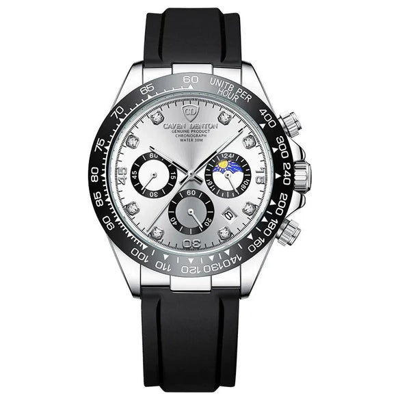 Wholesale Men's Sports Quartz Watch With Leather And Silicone Strap Alloy Case Mineral Reinforced Glass Mirror And Racing Dial