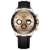 Wholesale Men's Sports Quartz Watch With Leather And Silicone Strap Alloy Case Mineral Reinforced Glass Mirror And Racing Dial