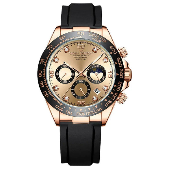 Wholesale Men's Sports Quartz Watch With Leather And Silicone Strap Alloy Case Mineral Reinforced Glass Mirror And Racing Dial