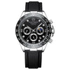 Wholesale Men's Sports Quartz Watch With Leather And Silicone Strap Alloy Case Mineral Reinforced Glass Mirror And Racing Dial