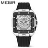 Wholesale Men's Sports Square Alloy Case Silicone Strap Quartz Watch