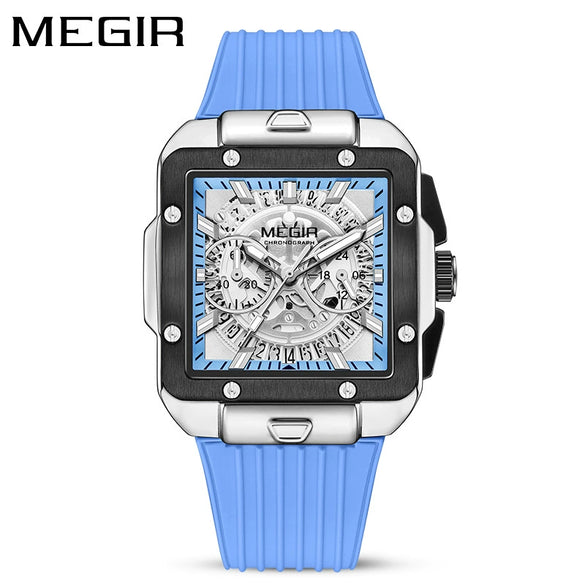 Wholesale Men's Sports Square Alloy Case Silicone Strap Quartz Watch