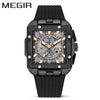 Wholesale Men's Sports Square Alloy Case Silicone Strap Quartz Watch