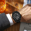 Wholesale Men's Sports Stainless Steel Band Round Dial Quartz Watch With Threeeye Sixpin Multifunction Waterproof Calendar