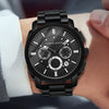 Wholesale Men's Sports Stainless Steel Band Round Dial Quartz Watch With Threeeye Sixpin Multifunction Waterproof Calendar