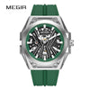 Wholesale Men's Sports Watch Mechanical Movement Stainless Steel Case Silicone Strap Waterproof Hollow Luminous