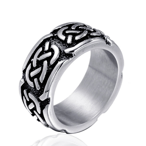 Wholesale Men's Stainless Steel And Titanium Steel Fashion Ring With Geometric Design And Polishing
