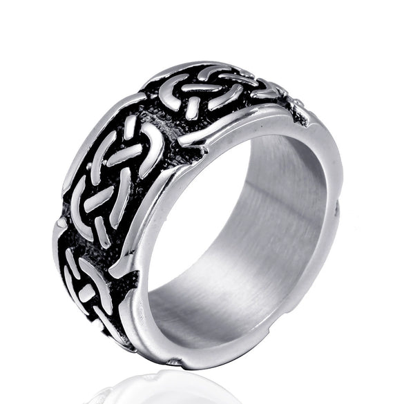 Wholesale Men's Stainless Steel And Titanium Steel Fashion Ring With Geometric Design And Polishing