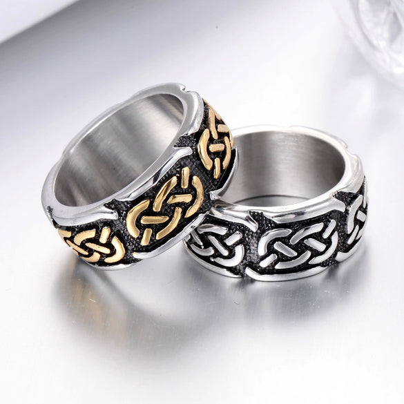Wholesale Men's Stainless Steel And Titanium Steel Fashion Ring With Geometric Design And Polishing