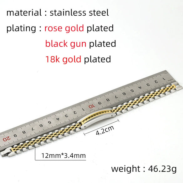 Wholesale Men's Stainless Steel And Titanium Steel Watch Chain Bracelet With Gold Inlaid And Geometric Style