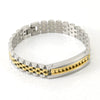Wholesale Men's Stainless Steel And Titanium Steel Watch Chain Bracelet With Gold Inlaid And Geometric Style