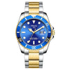 Wholesale Men's Stainless Steel Automatic Non Mechanical Fashion Business Luminous Waterproof Hollow Round Dial Watch