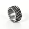 Wholesale Men's Stainless Steel Geometric Retro Ring With Polishing