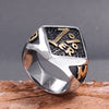 Wholesale Men's Stainless Steel Geometric Ring And Bracelet With Polishing