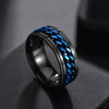 Wholesale Men's Stainless Steel Geometric Rotatable Embossed Ring With Electroplating