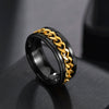 Wholesale Men's Stainless Steel Geometric Rotatable Embossed Ring With Electroplating