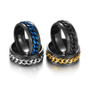 Wholesale Men's Stainless Steel Geometric Rotatable Embossed Ring With Electroplating