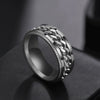 Wholesale Men's Stainless Steel Geometric Rotatable Embossed Ring With Electroplating