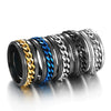 Wholesale Men's Stainless Steel Geometric Rotatable Embossed Ring With Electroplating