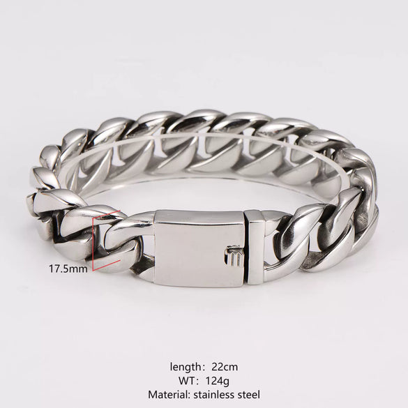 Wholesale Men's Stainless Steel Geometric Simple Polish Cuban Chain Jewelry