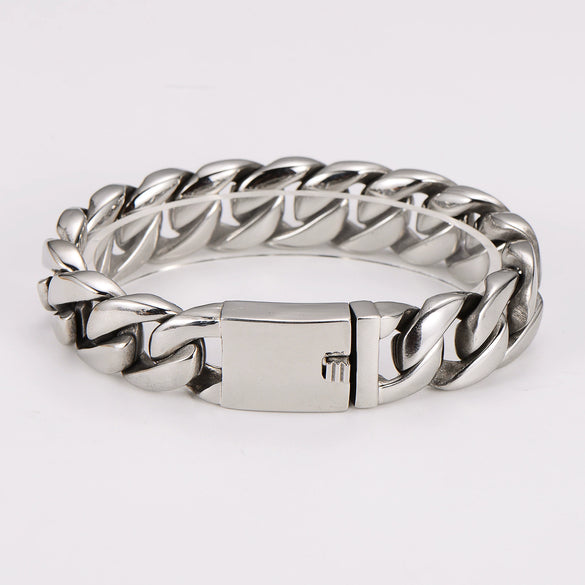 Wholesale Men's Stainless Steel Geometric Simple Polish Cuban Chain Jewelry