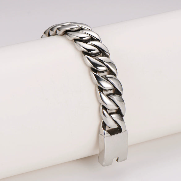 Wholesale Men's Stainless Steel Geometric Simple Polish Cuban Chain Jewelry
