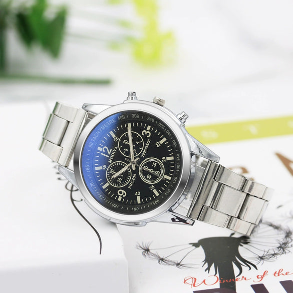 Wholesale Men's Stainless Steel Simple Quartz Watches With Round Dial And Single Folding Buckle Decorative And Leisure Style