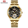 Wholesale Men's Stainless Steel Tourbillon Nonautomatic Mechanical Multifunction Leisure Round Dial Waterproof Watch