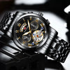 Wholesale Men's Stainless Steel Tourbillon Nonautomatic Mechanical Multifunction Leisure Round Dial Waterproof Watch