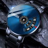 Wholesale Men's Steel Mirror Automatic Quartz Watch Leisure Style Round Dial Stainless Steel Clasp Mineral Strengthened Glass Mirror