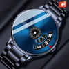 Wholesale Men's Steel Mirror Automatic Quartz Watch Leisure Style Round Dial Stainless Steel Clasp Mineral Strengthened Glass Mirror